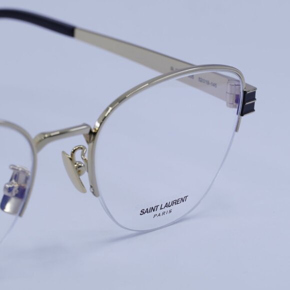 Saint Laurent SL M64 005 Eyeglasses Gold/Black 52mm Cat Eye Frame - Picture 2 of 11